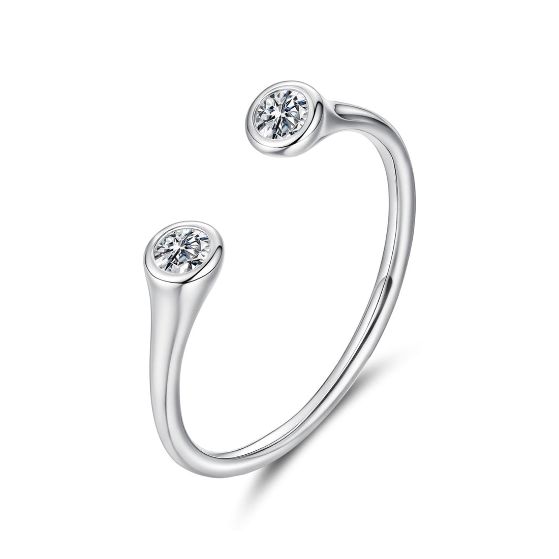 925 Sterling Silver Moissanite Ring Size E  DestGlow