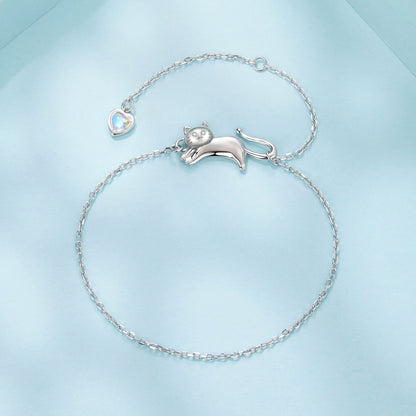 925 Sterling Silver White Gold Plated Moonstone CZ Bracelet for Women  DestGlow