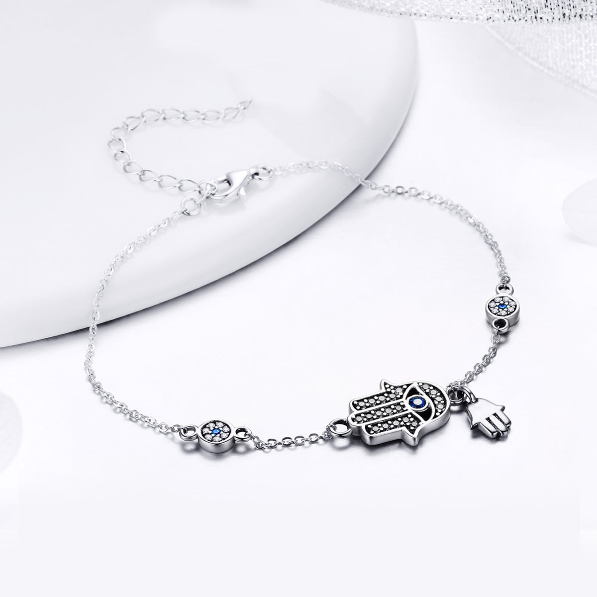 925 Sterling Silver Bracelet 21cm Long with 1.0*1.7cm Charms for Women  DestGlow