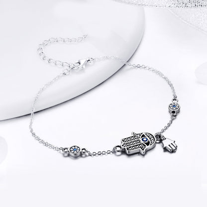 925 Sterling Silver Bracelet 21cm Long with 1.0*1.7cm Charms for Women  DestGlow