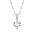 925 Sterling Silver Necklace with Pavé Setting CZ - Adjustable Length, Platinum Plated - Women&