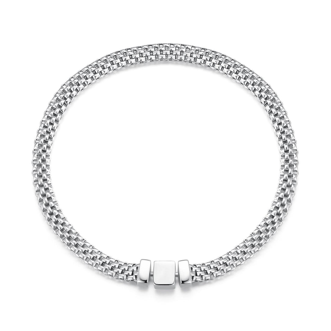 925 Sterling Silver Plated Platinum 17.0 Size Bracelet for Women  DestGlow