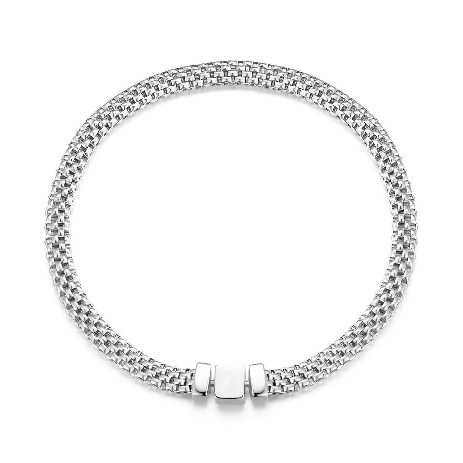 925 Sterling Silver Plated Platinum 17.0 Size Bracelet for Women  DestGlow