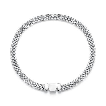 925 Sterling Silver Plated Platinum 17.0 Size Bracelet for Women  DestGlow