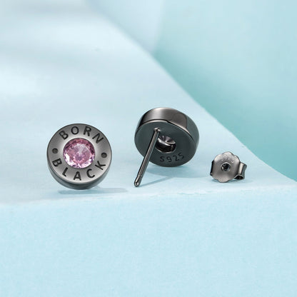 925 Sterling Silver Earrings with Black Gold Plating and CZ  DestGlow