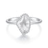 925 Sterling Silver Ring with Transparent Glass and CZ, 0.15cm Width, for Women  DestGlow