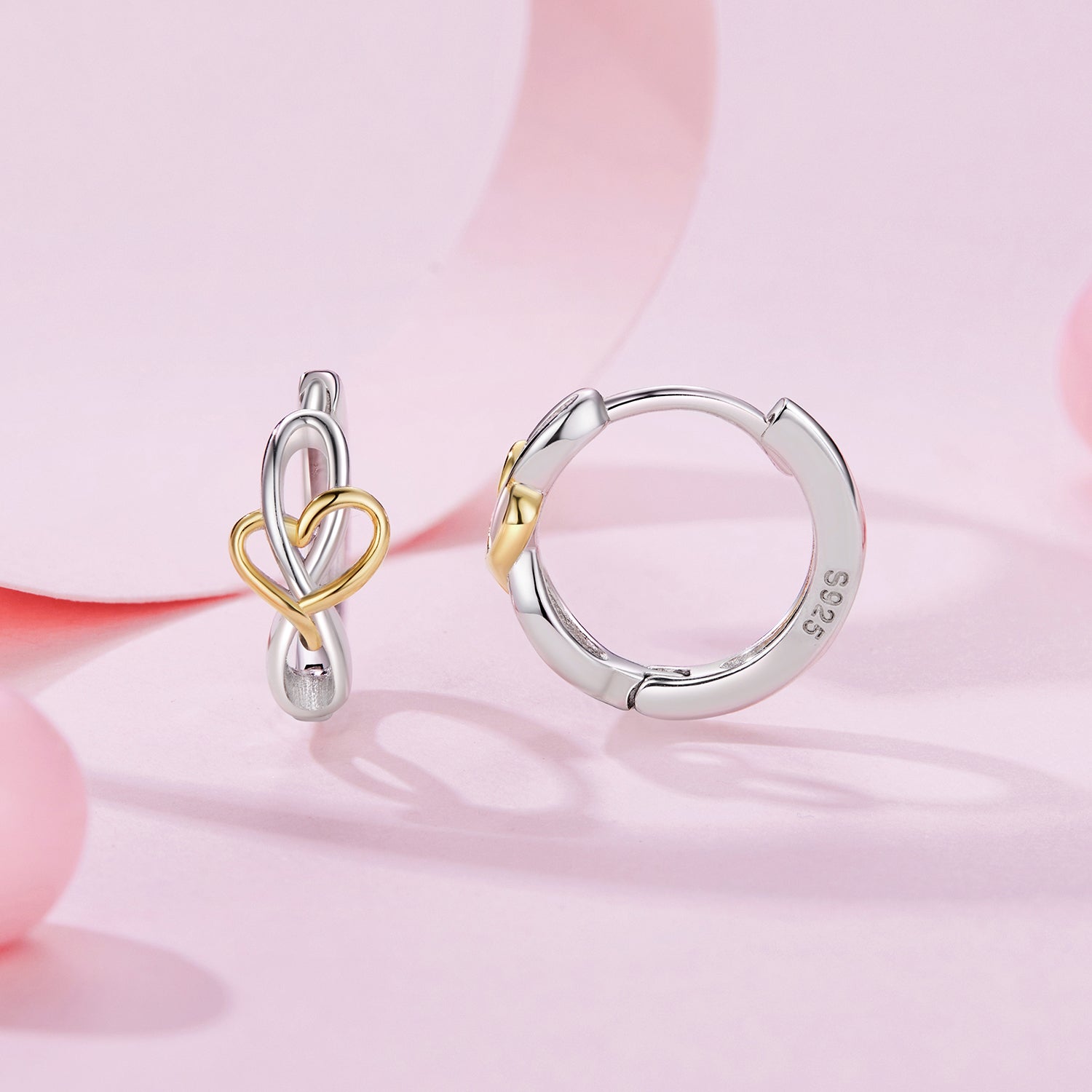 925 Sterling Silver Plated White Gold &amp; Gold Hoop Earrings for Women  DestGlow