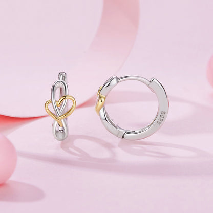 925 Sterling Silver Plated White Gold &amp; Gold Hoop Earrings for Women  DestGlow