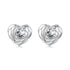 925 Sterling Silver Earrings with Pave Setting CZ and White Gold Plating  DestGlow