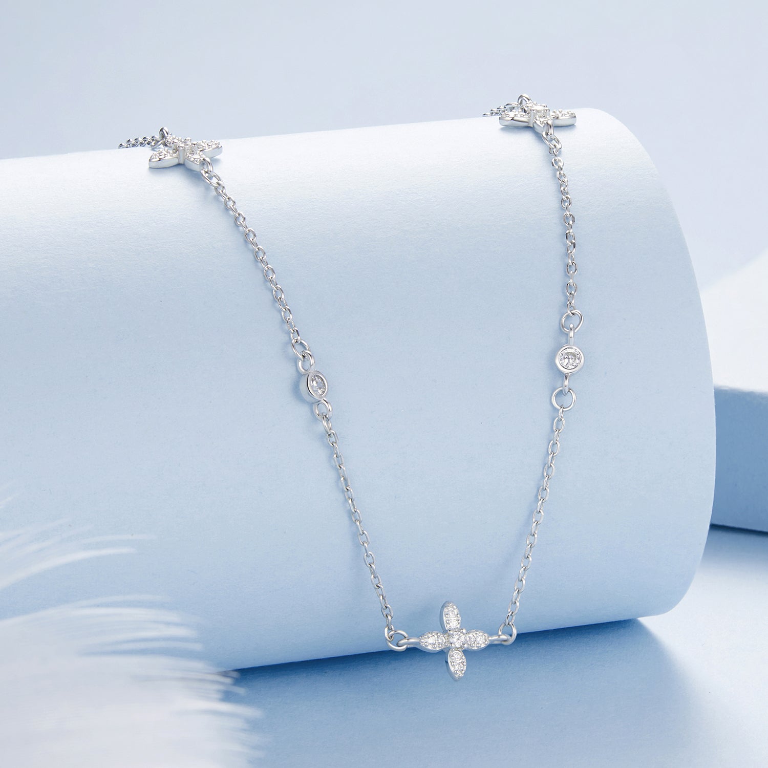 925 Sterling Silver White Gold Plated CZ Pendant Necklace for Women  DestGlow