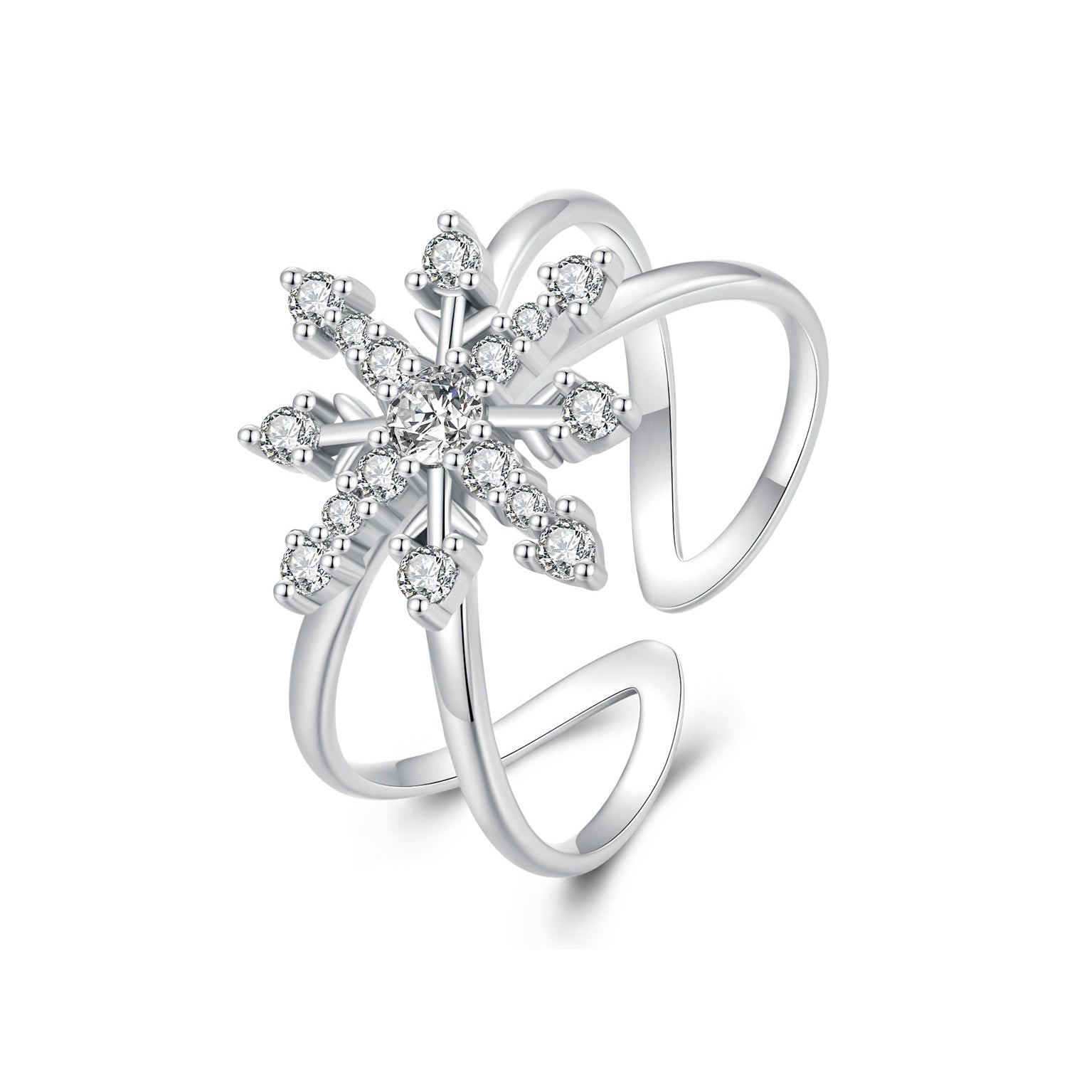 925 Sterling Silver Platinum Plated Pavé Set CZ Ring for Women  DestGlow