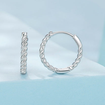 925 Sterling Silver Plated White Gold Earrings Size 1.4x0.2cm for Women  DestGlow