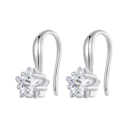 925 Sterling Silver Earrings with Pave Setting CZ 12*5mm for Women  DestGlow