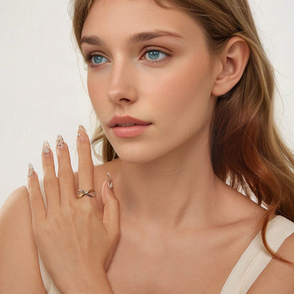 925 Sterling Silver Plated White Gold Ring for Women  DestGlow