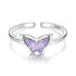 925 Sterling Silver Transparent Glass Pendant Rings for Women  DestGlow
