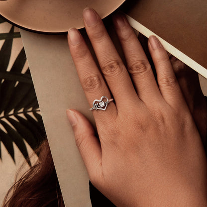 925 Sterling Silver Heart-shaped CZ Ring for Women  DestGlow
