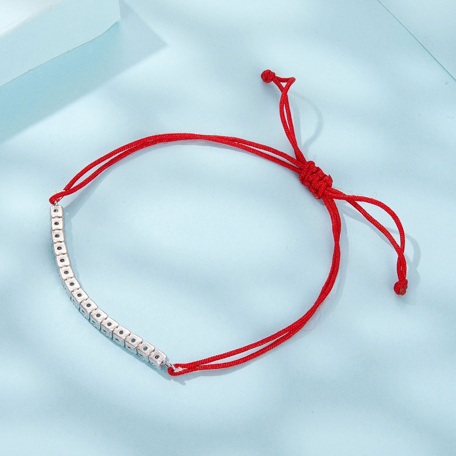 925 Sterling Silver Adjustable White Gold Plated Bracelet with CZ  DestGlow