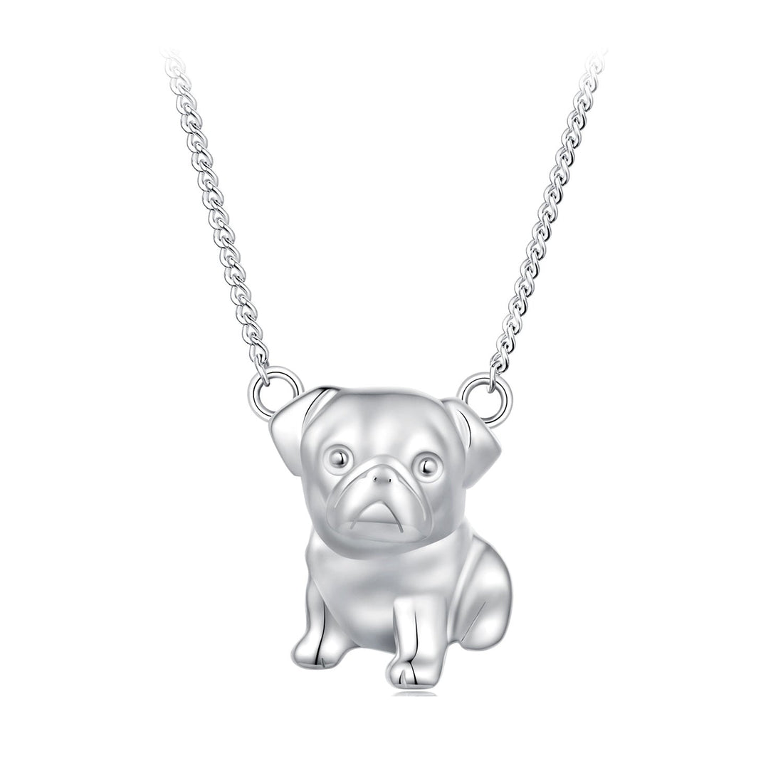 925 Sterling Silver Plated Platinum Necklace with 13x12mm Pendant for Women  DestGlow
