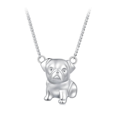 925 Sterling Silver Plated Platinum Necklace with 13x12mm Pendant for Women  DestGlow