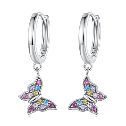 925 Sterling Silver Earrings with Pavé Setting CZ, 2.3*0.95cm, for Women