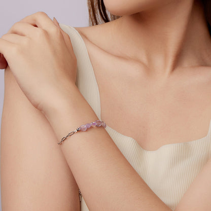 925 Sterling Silver &amp; White Gold Plated Crystal Bracelet 16+5cm for Women  DestGlow