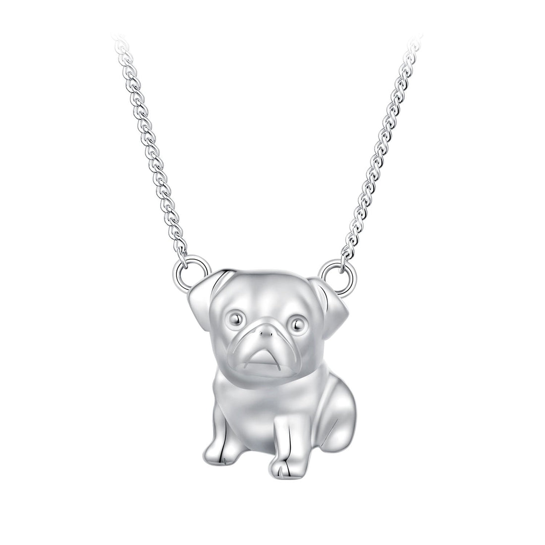 925 Sterling Silver Plated Platinum Necklace with 13x12mm Pendant for Women  DestGlow