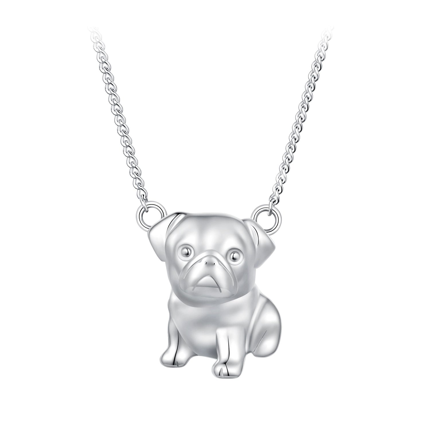 925 Sterling Silver Plated Platinum Necklace with 13x12mm Pendant for Women  DestGlow