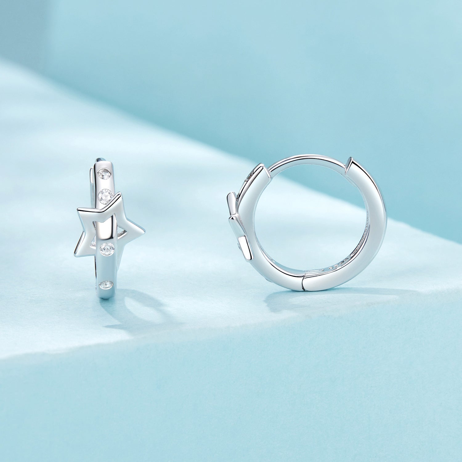 925 Sterling Silver &amp; White Gold Earrings with Pavé Setting CZ - 12x6mm for Women  DestGlow