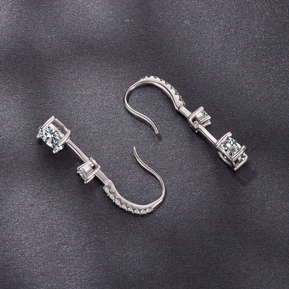 925 Sterling Silver Moissanite 1.00 Carat Earrings for Women  DestGlow