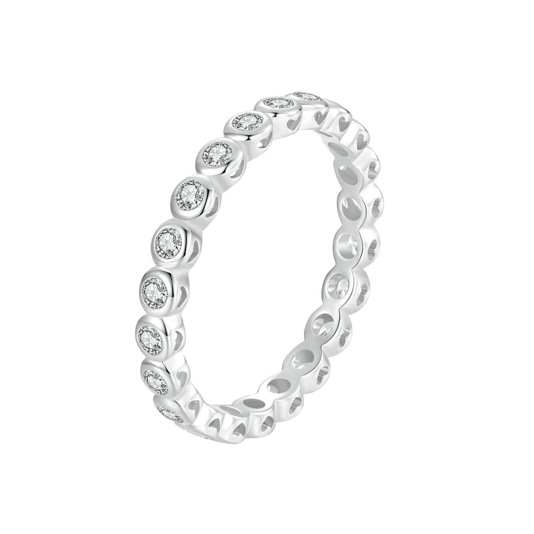 925 Sterling Silver 2mm Moissanite Ring Size 7 for Women  DestGlow
