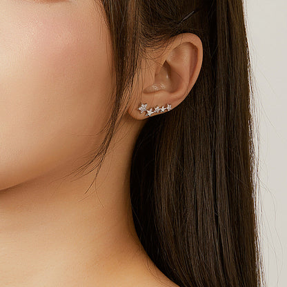 925 Sterling Silver Earrings with Plated Platinum and Pavé Setting CZ  DestGlow