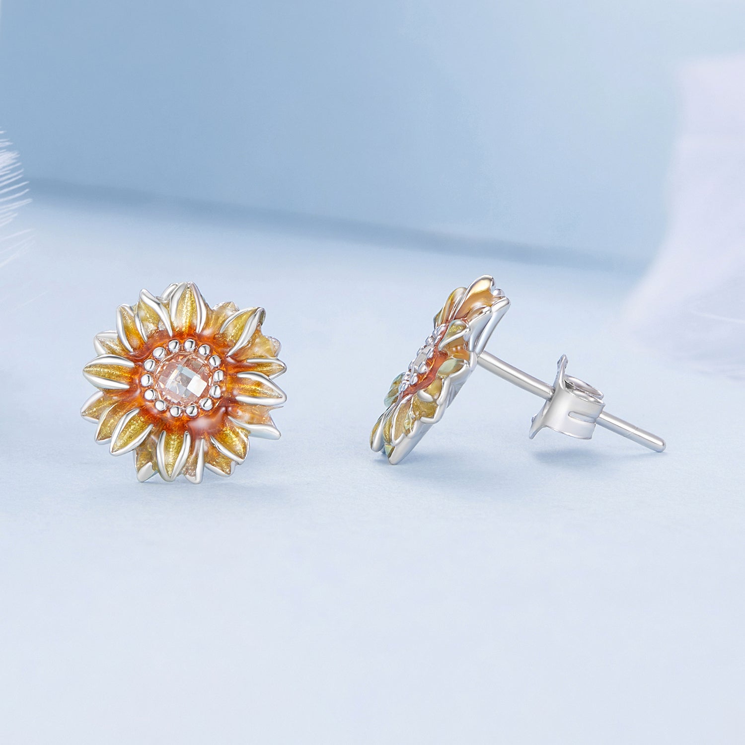 925 Sterling Silver Enamel &amp; Glass Earrings for Women  DestGlow