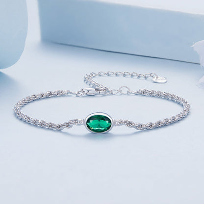 925 Sterling Silver Bracelet with CZ Pendants 150mm + 60mm Adjustable Size  DestGlow