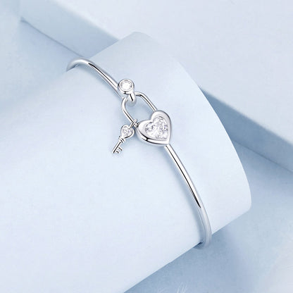 925 Sterling Silver Bracelet with CZ, 17mm, White Gold Plated, For Women  DestGlow