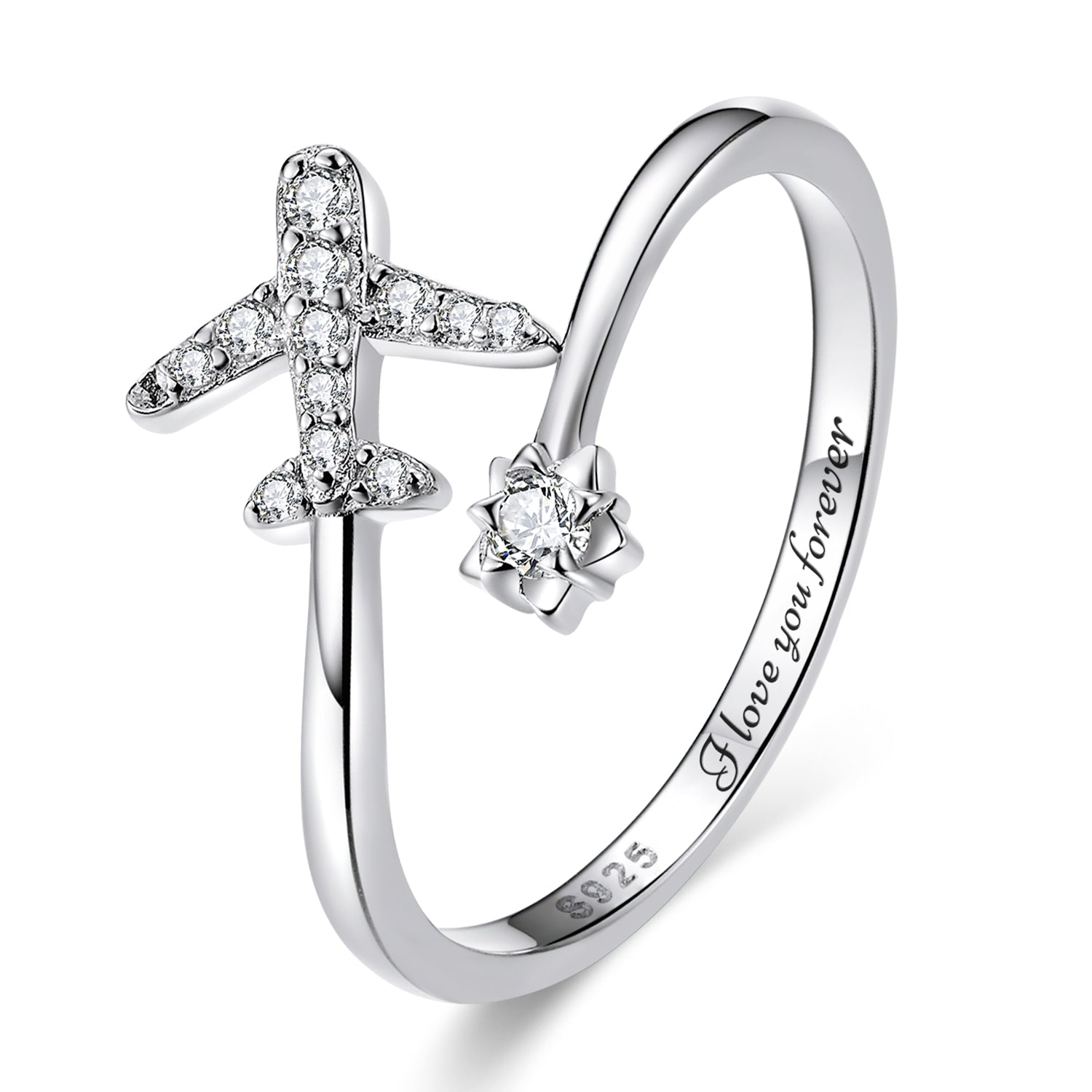 925 Sterling Silver Ring with Pavé Setting CZ in Size nan for Women  DestGlow