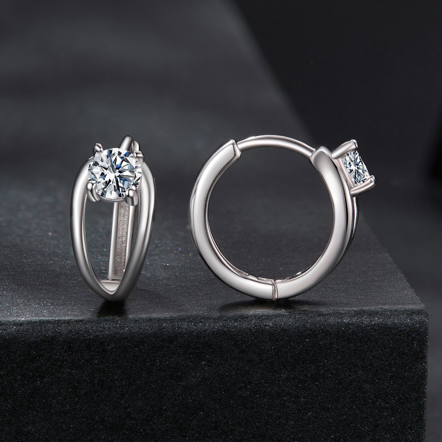 925 Sterling Silver 0.40 Carat Moissanite Earrings for Women  DestGlow