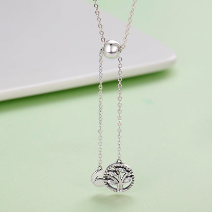 925 Sterling Silver Necklace 42CM Length with 9.5CM Pendant for Women  DestGlow