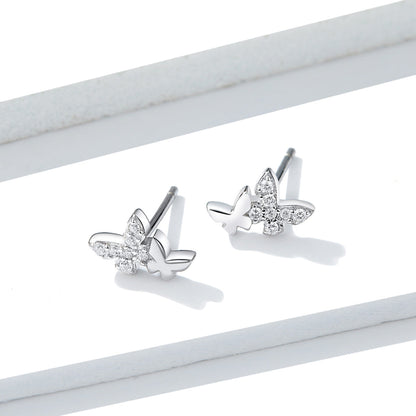 925 Sterling Silver Earrings with Pavé Setting CZ - 0.6*0.9cm  DestGlow