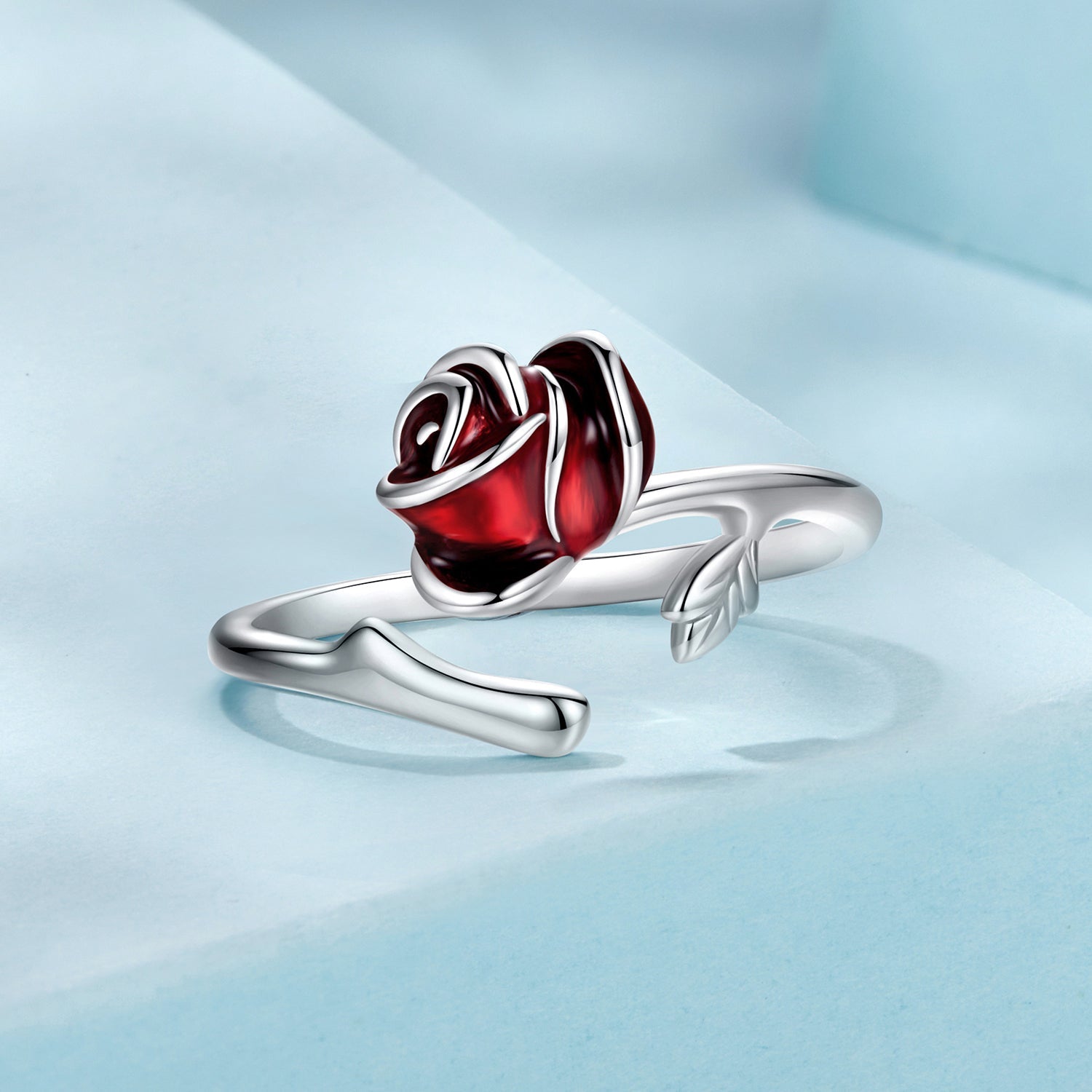 925 Sterling Silver Ring with White Gold Plating, Enamel, Width 0.16cm, Style E for Women  DestGlow