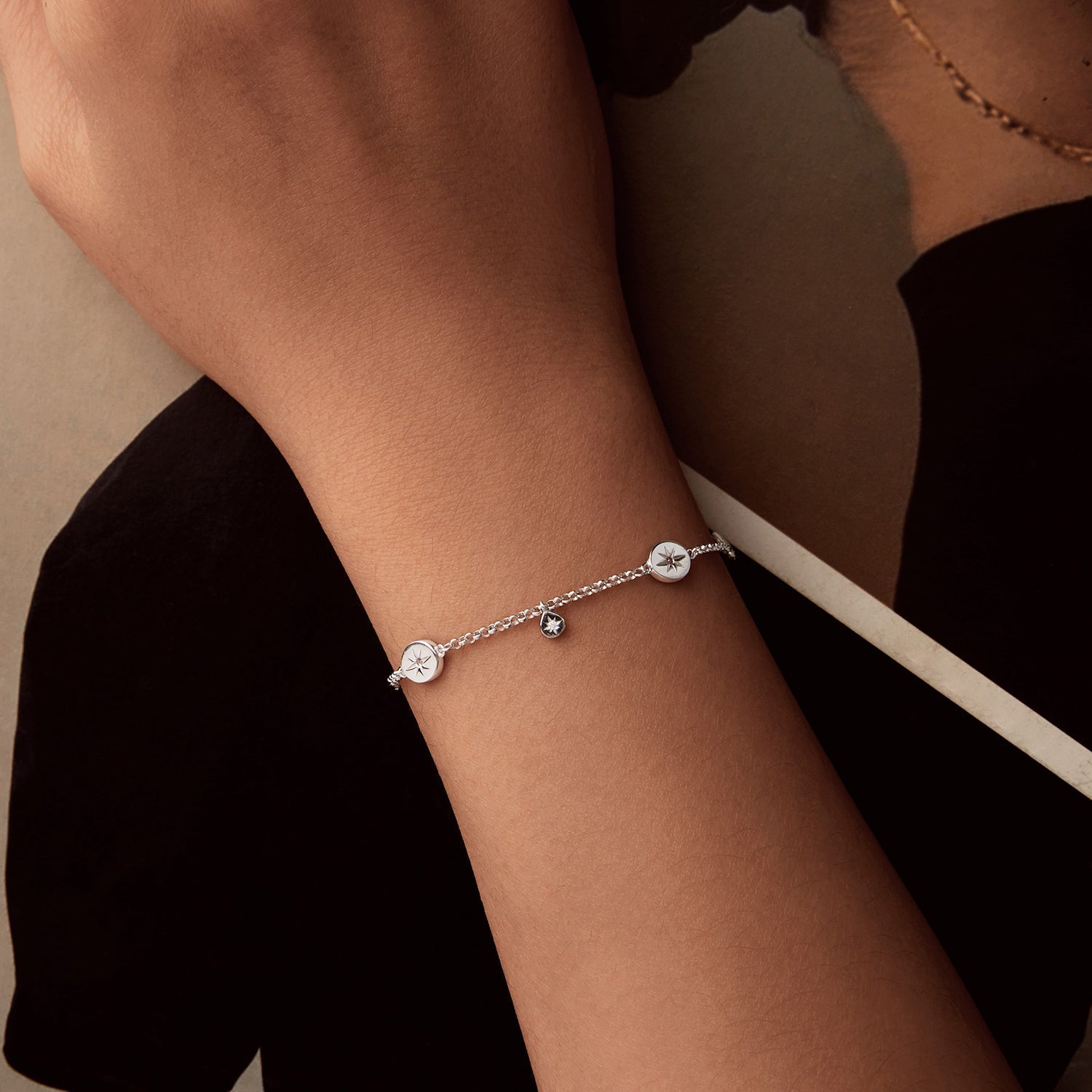 925 Sterling Silver &amp; Plated White Gold CZ Bracelet  DestGlow