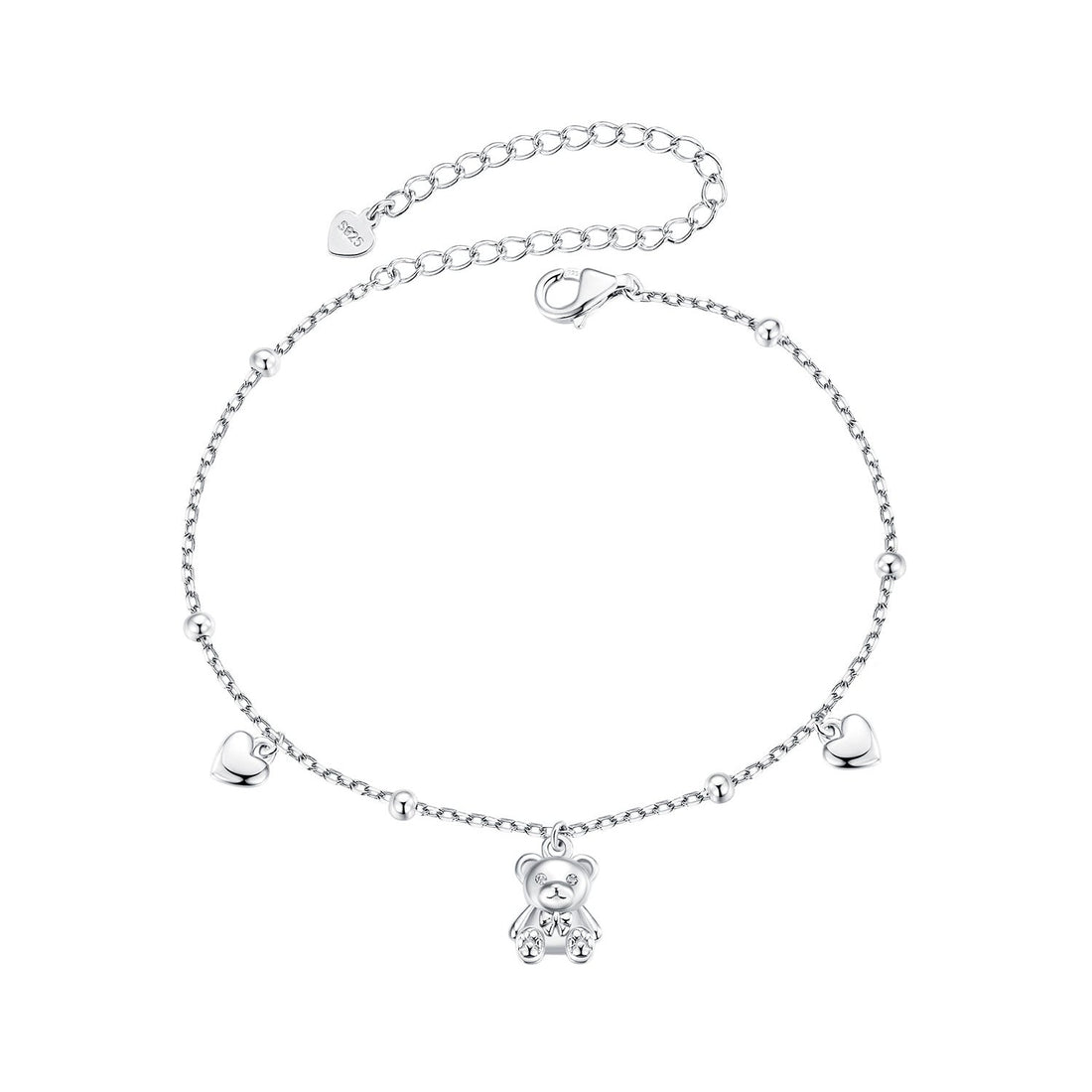 925 Sterling Silver Bracelet with Pavé Setting CZ, 150+60mm Length for Women  DestGlow