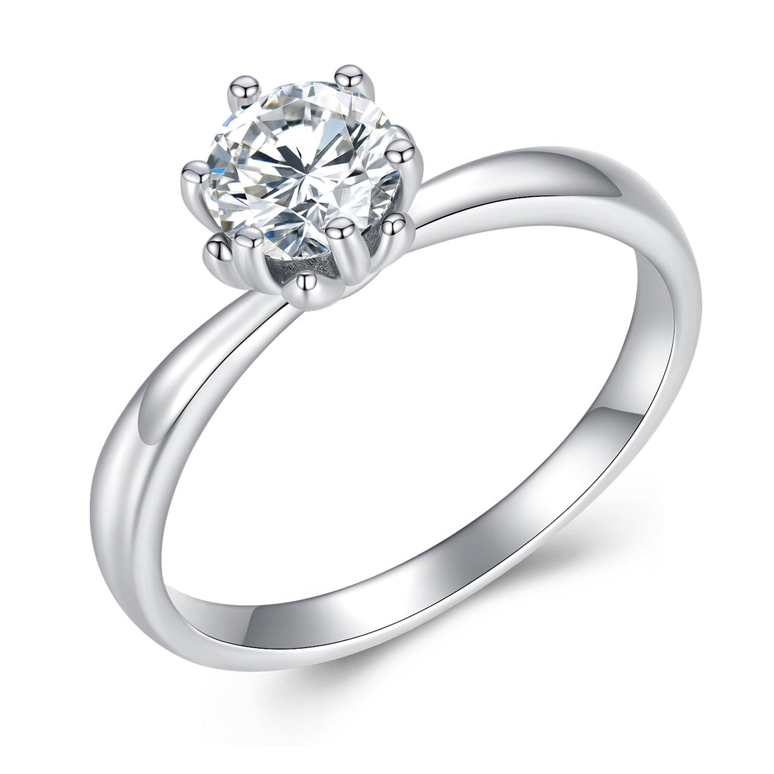 925 Sterling Silver Plated Moissanite Ring Size 6  DestGlow