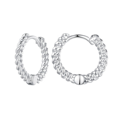 925 Sterling Silver Earrings Size 14*1.5mm Plated Platinum for Women  DestGlow