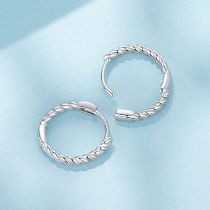 925 Sterling Silver Plated White Gold Earrings Size 1.4x0.2cm for Women  DestGlow
