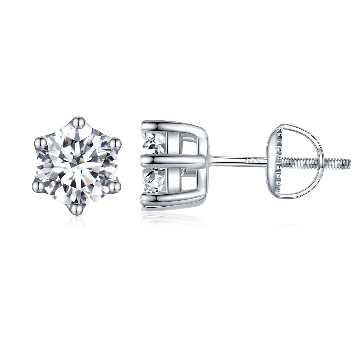 925 Sterling Silver Pavé Set CZ Earrings for Women - 0.5x0.5 cm  DestGlow