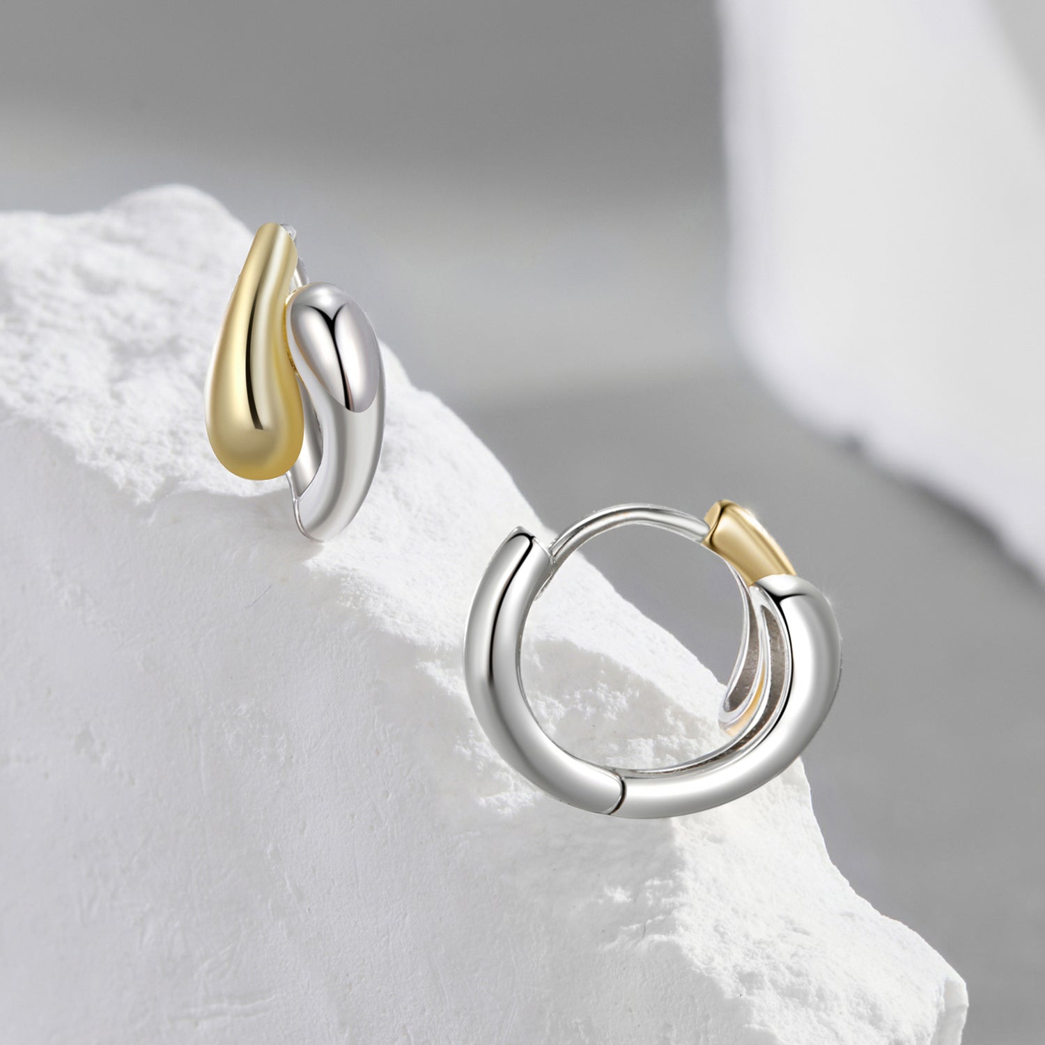 925 Sterling Silver &amp; Plated Gold &amp; Plated White Gold Earrings  DestGlow