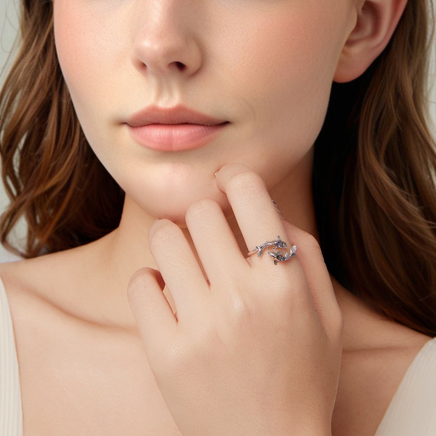 925 Sterling Silver Transparent Glass Ring for Women  DestGlow