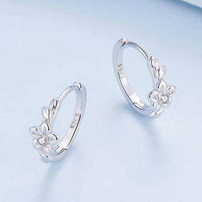 925 Sterling Silver Earrings with Zircon and Platinum Plating  DestGlow