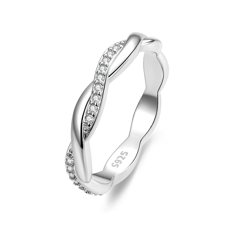 925 Sterling Silver Pavé Setting CZ Ring  DestGlow