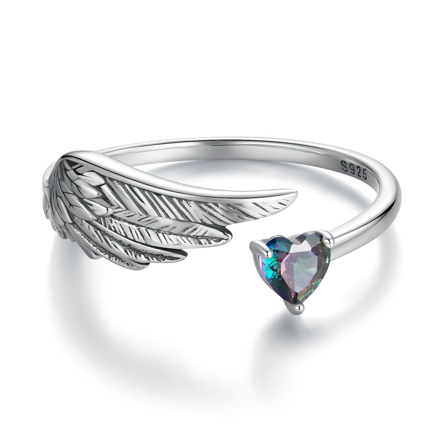 925 Sterling Silver Transparent Glass Ring for Women  DestGlow